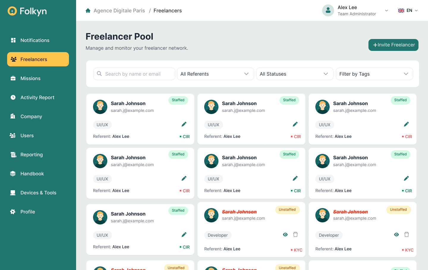 Folkyn — aperçu plateforme