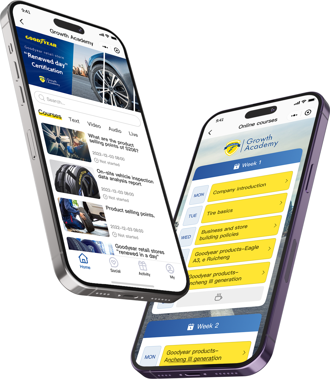 Goodyear — aperçu application