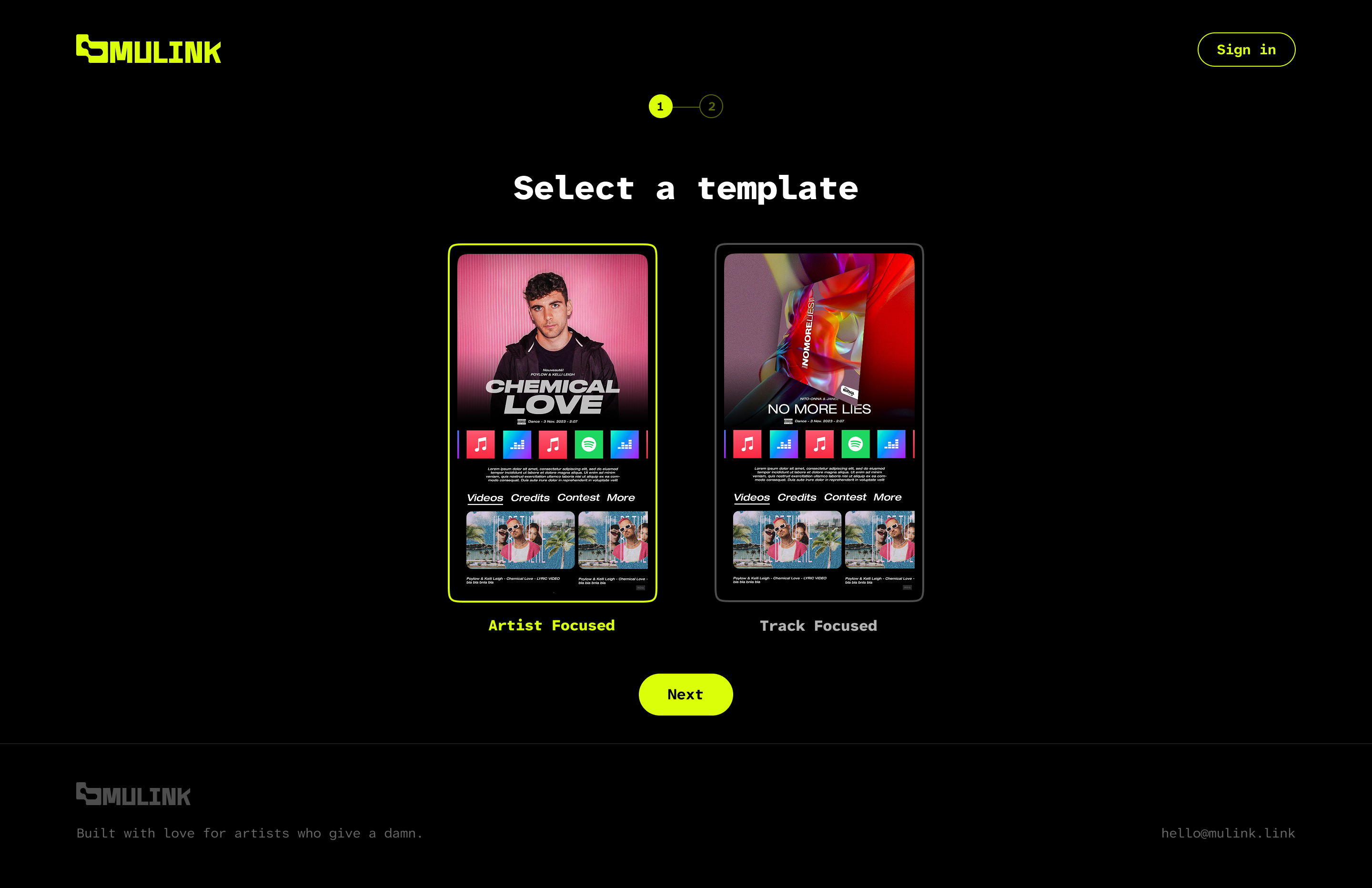 MULINK — templates prêts à l'emploi